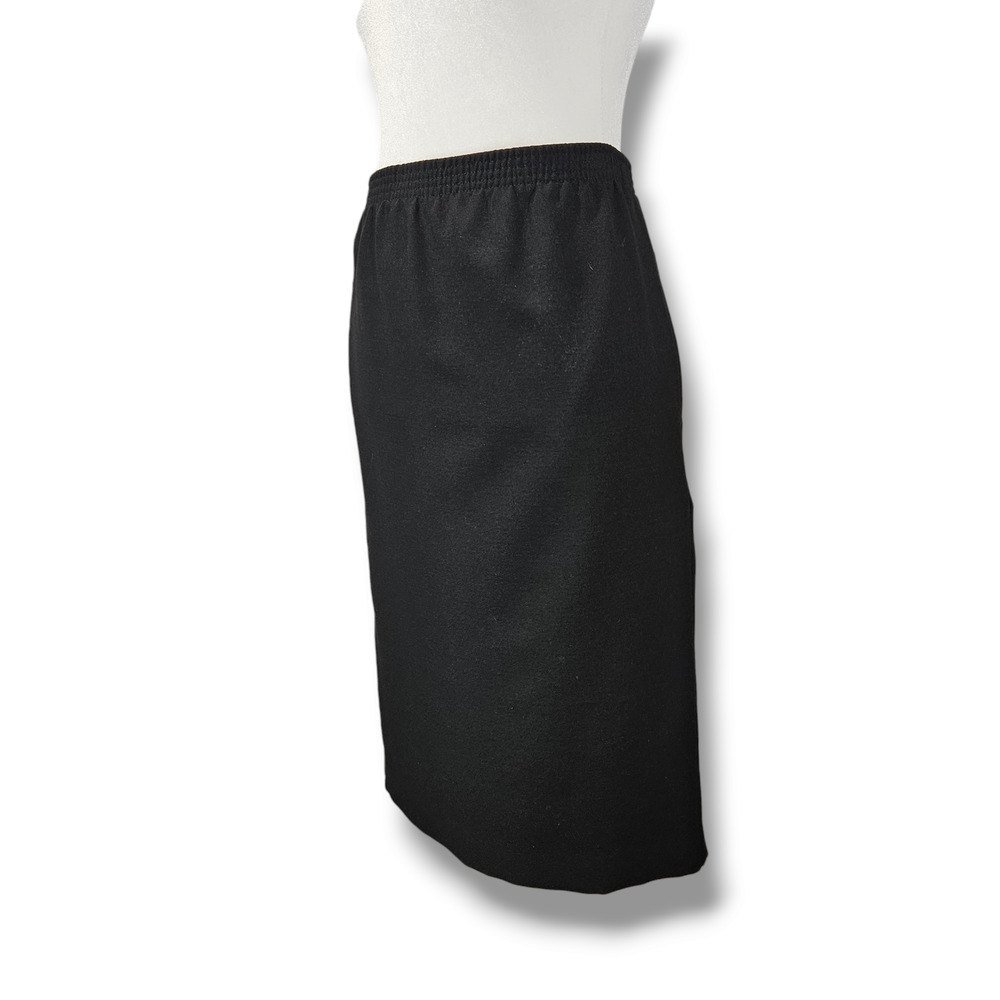 EUC VTG 90s Teddi Elastic‎ Waist Straight Skirt Sz. XL [16-18] Black